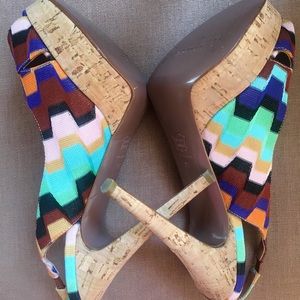 Missoni heels/sandal.shoes pink,blue,green,cork 39
